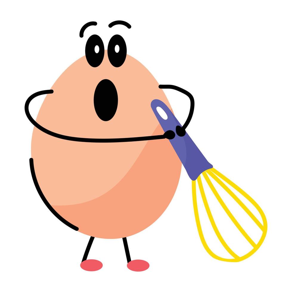 Trendy sticker design of egg whisk vector