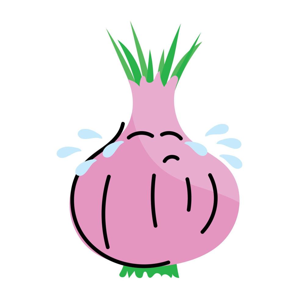 Amazingly designed sticker of onion vector