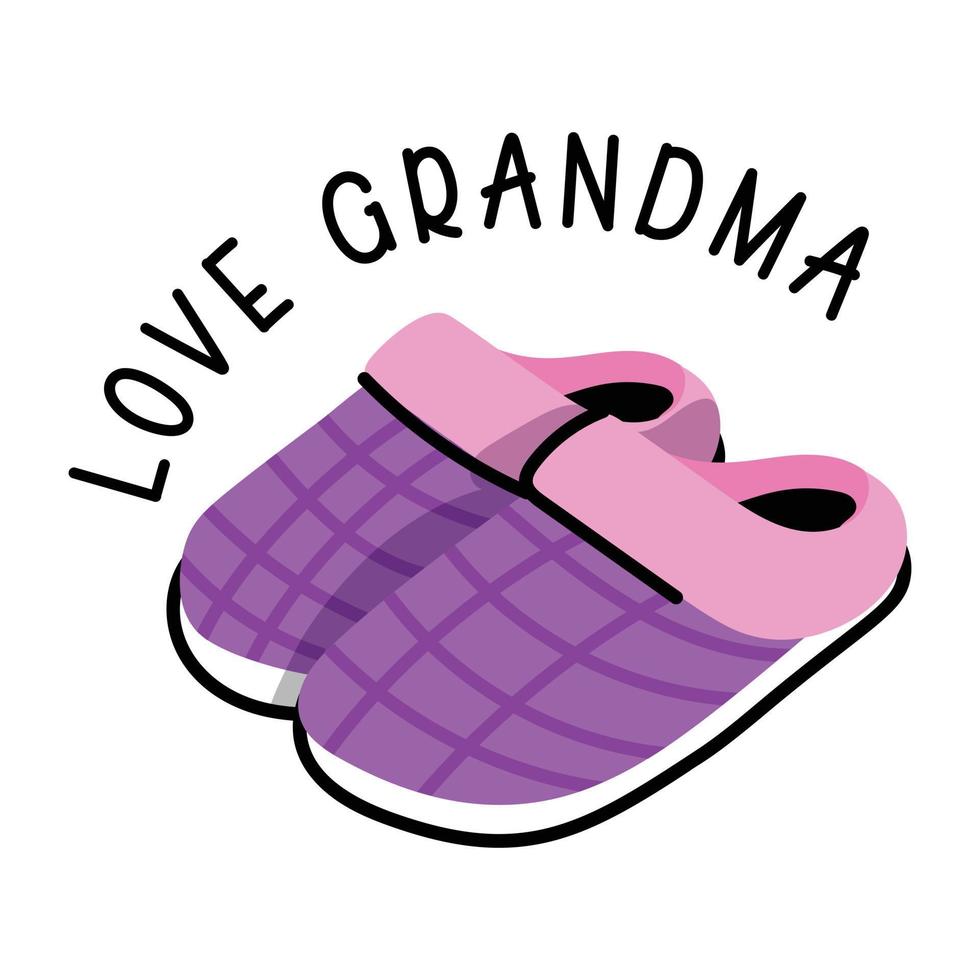 un icono de diseño plano de zapatos de abuela vector