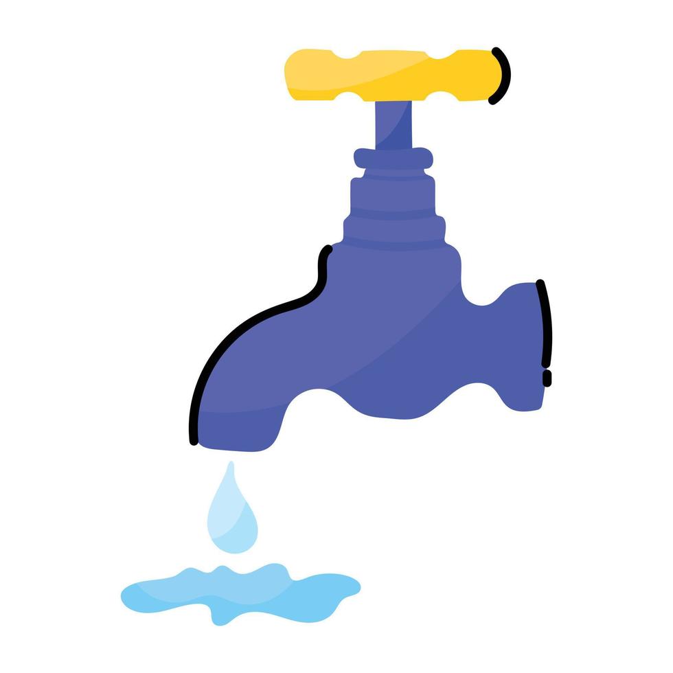 Check out doodle sticker of faucet vector