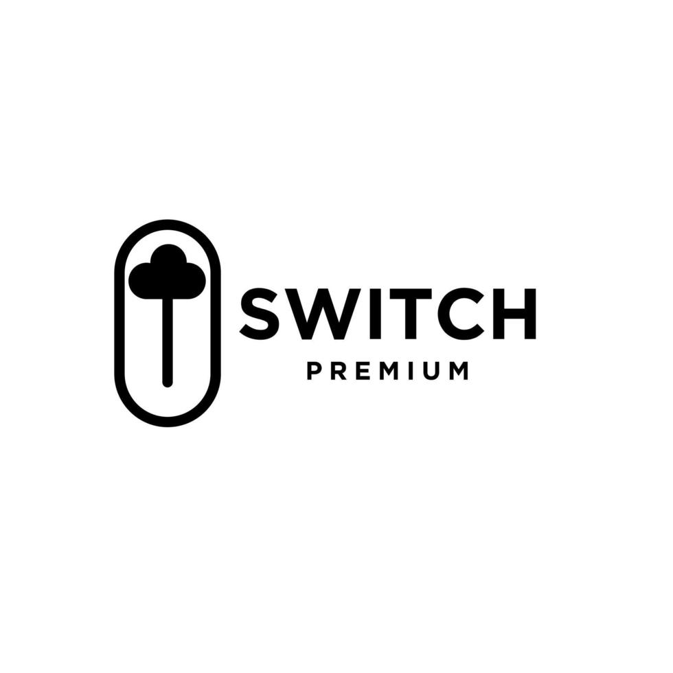 power switch logo with cloud icon vector design