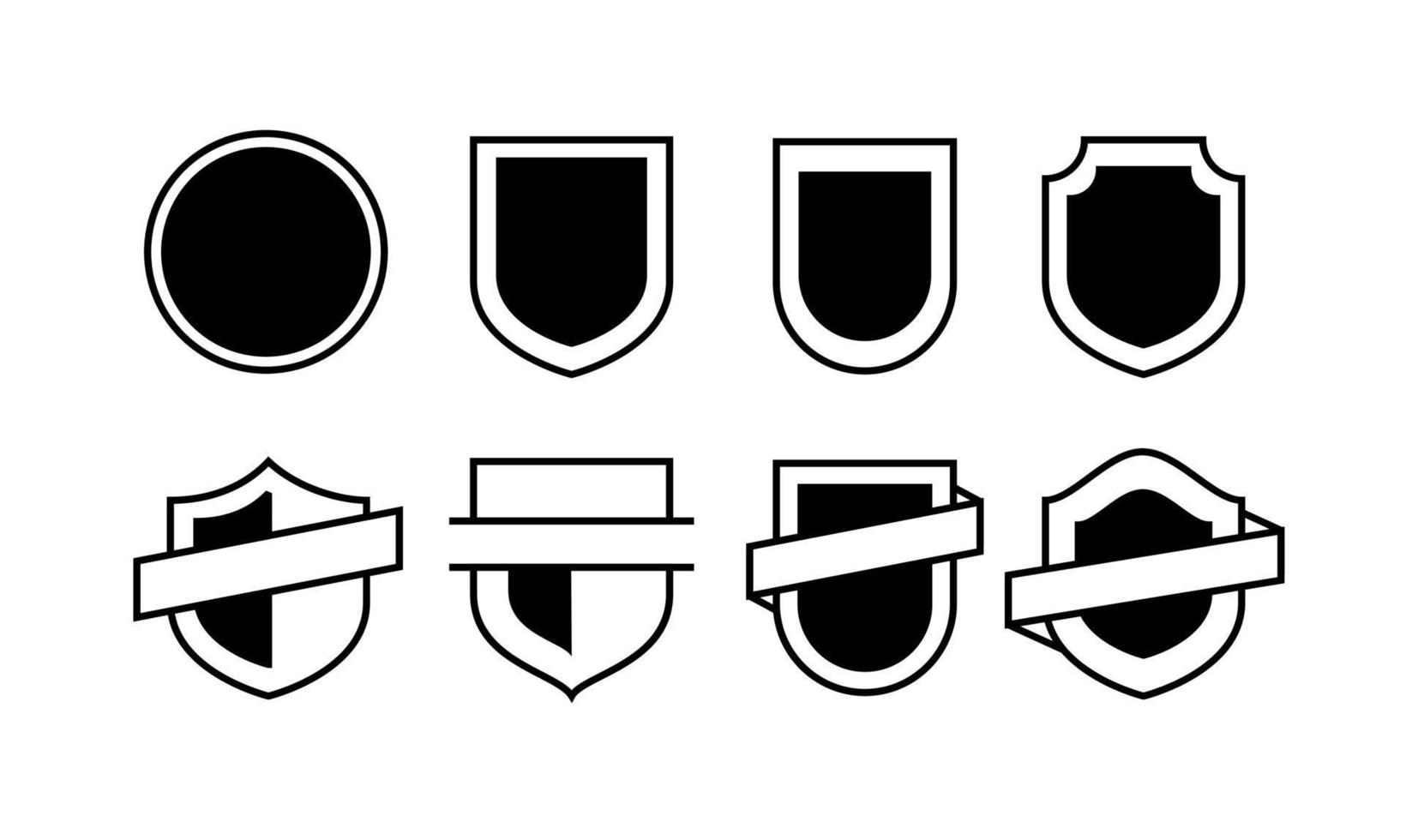 set shield badge element design vector