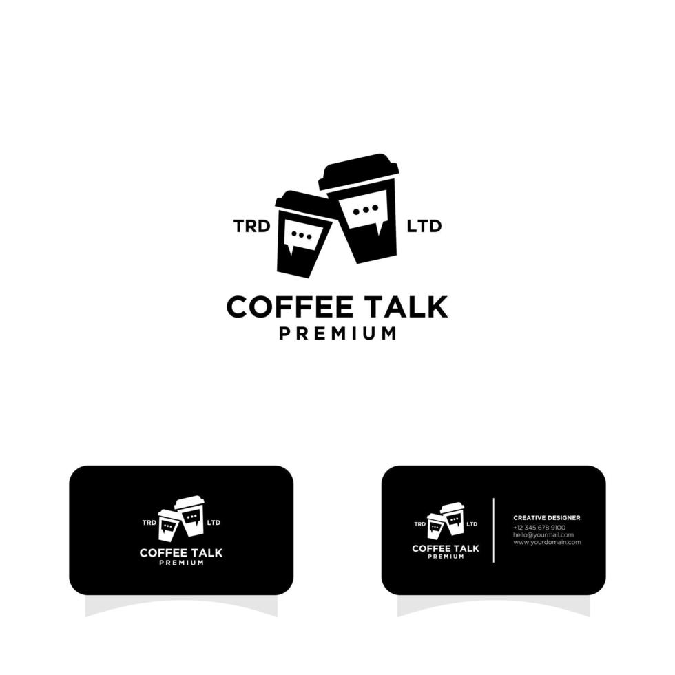 Coffee Talk Logo Design Template vector