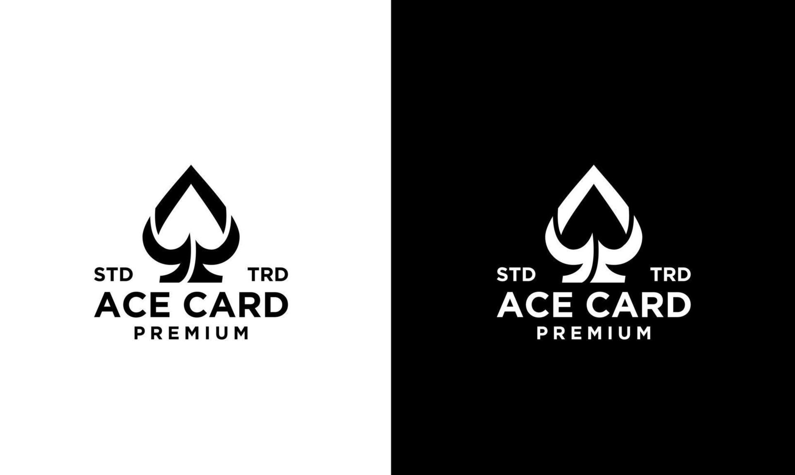 Ace spade Card Black vector logo design