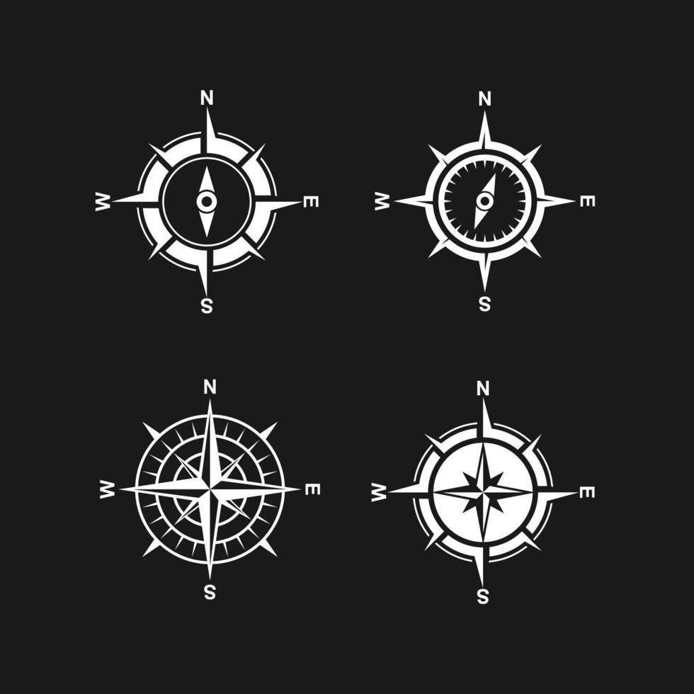 Premium  set collection compass vector black logo icon design