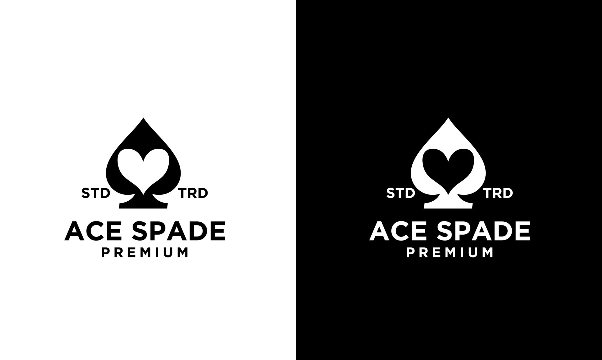 Ace spade Card Black vector logo design 10505332 Vector Art at Vecteezy