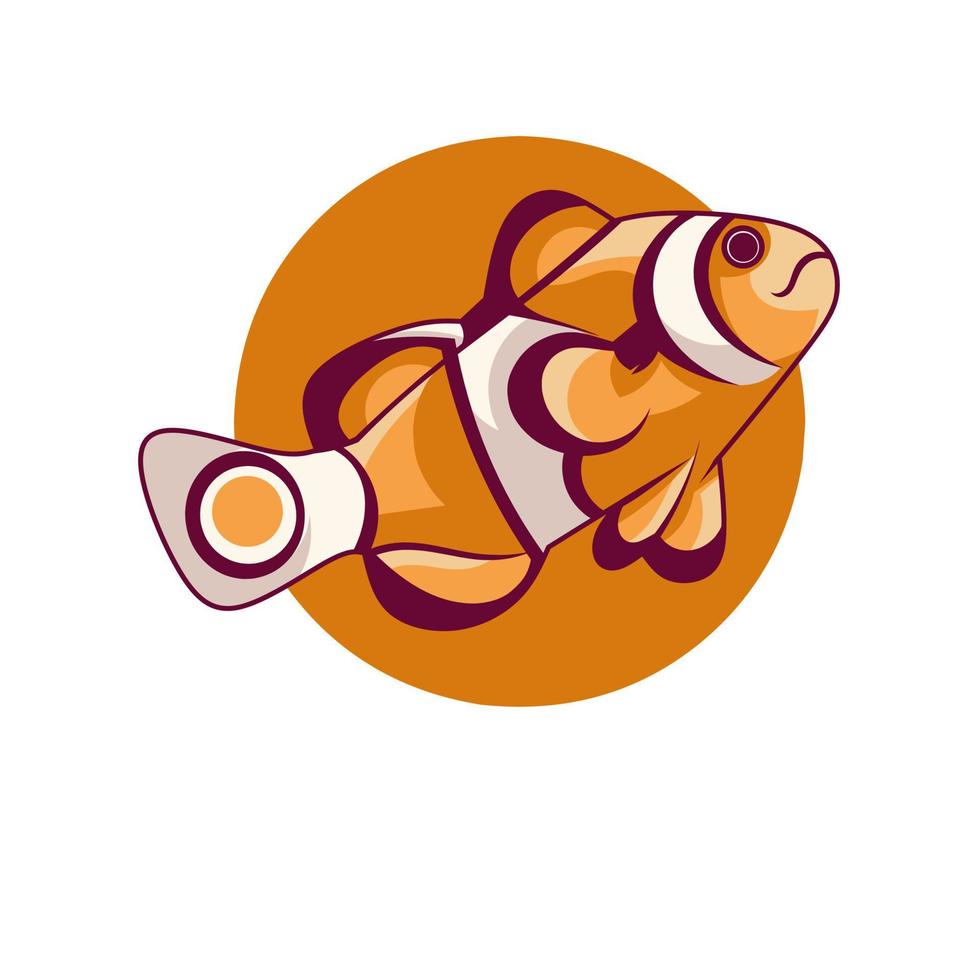 ilustración vectorial de dibujos animados lindo pez nemo vector