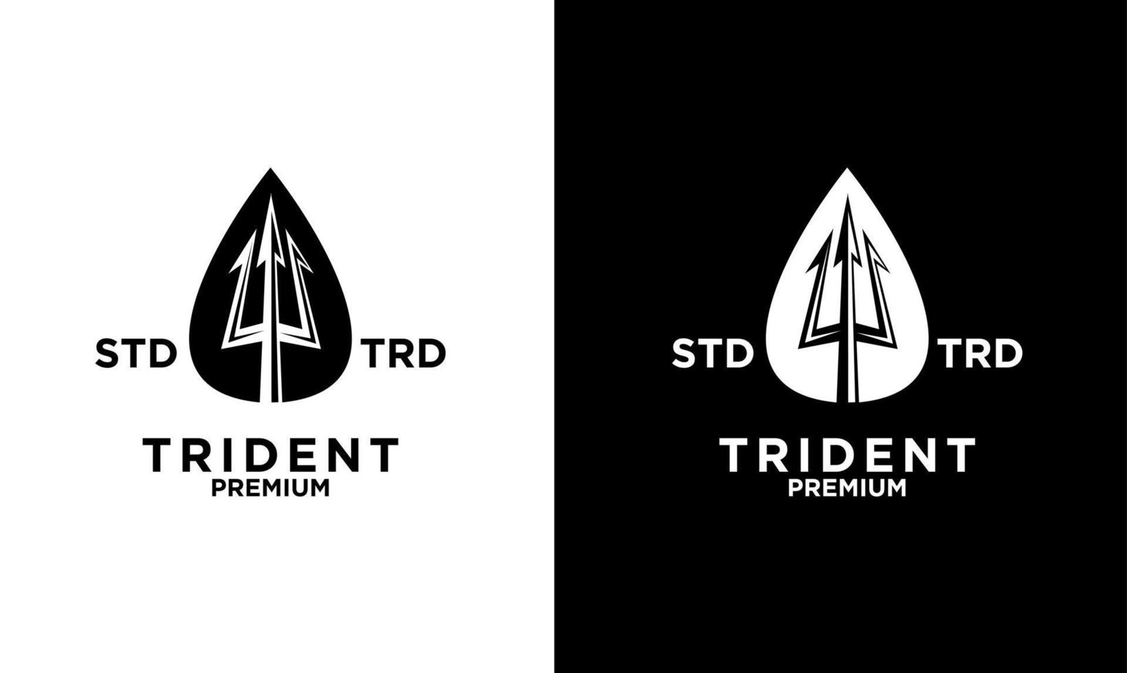 Trident vintage logo design vector