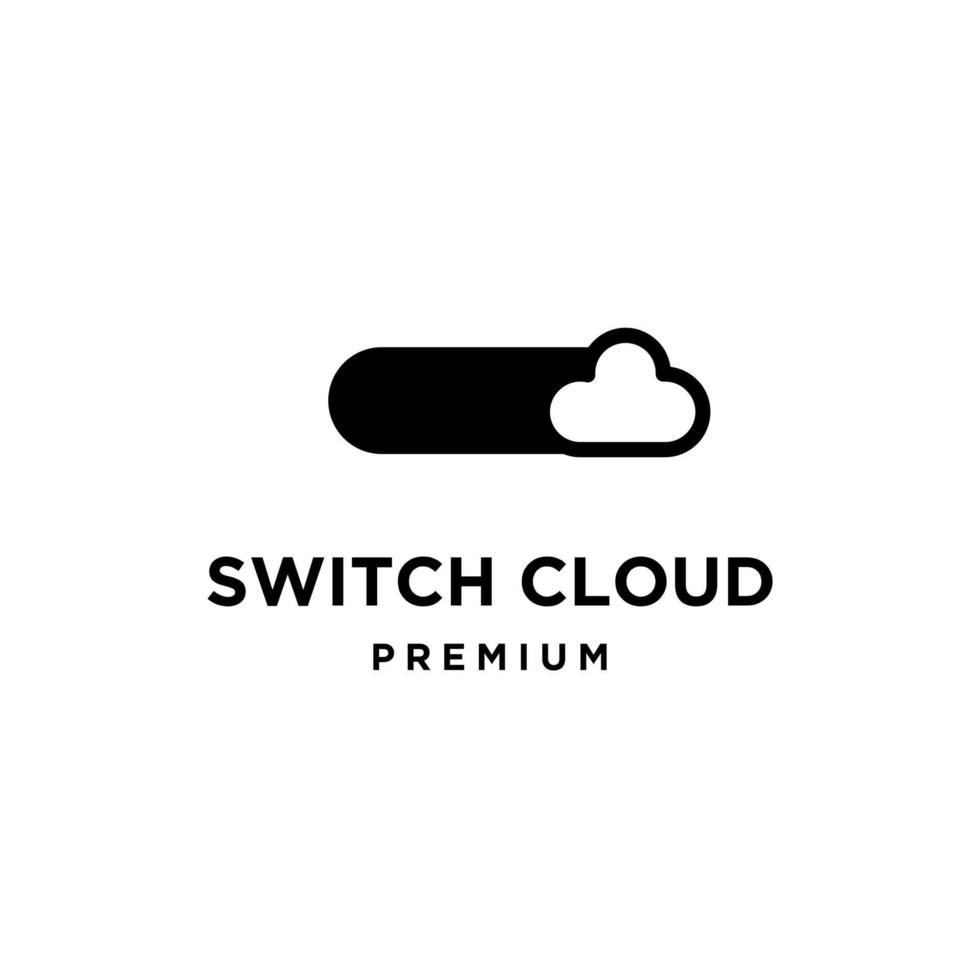 logotipo de interruptor de alimentación con diseño de vector de icono de nube