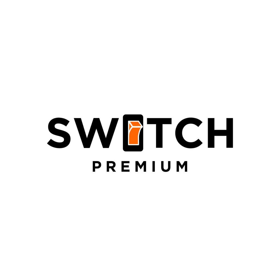 switch letter logo with on off icon design vector