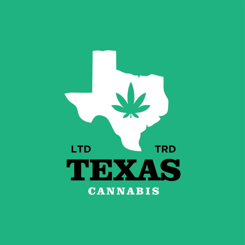 diseño de logotipo vintage premium de cannabis de texas vector