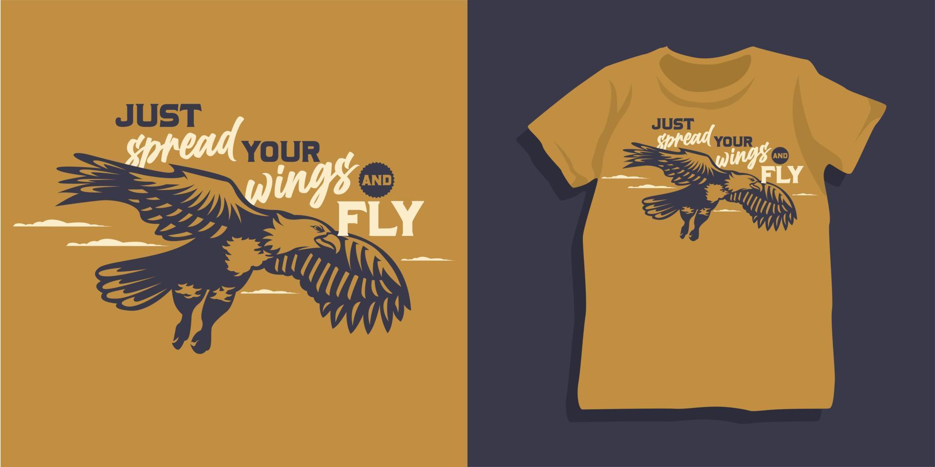 Eagle tshirt design vector