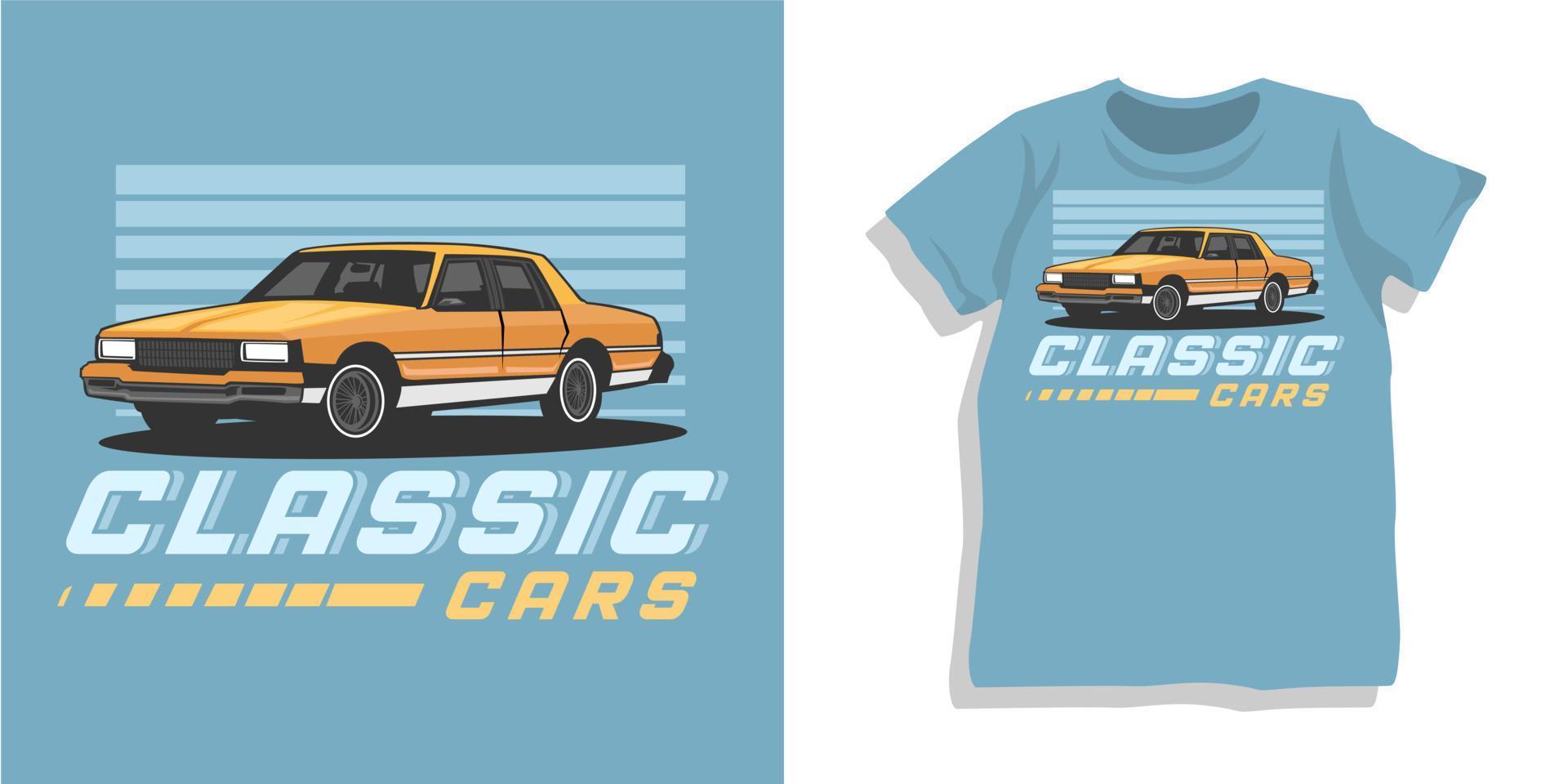 Classic car  tshirt design vector