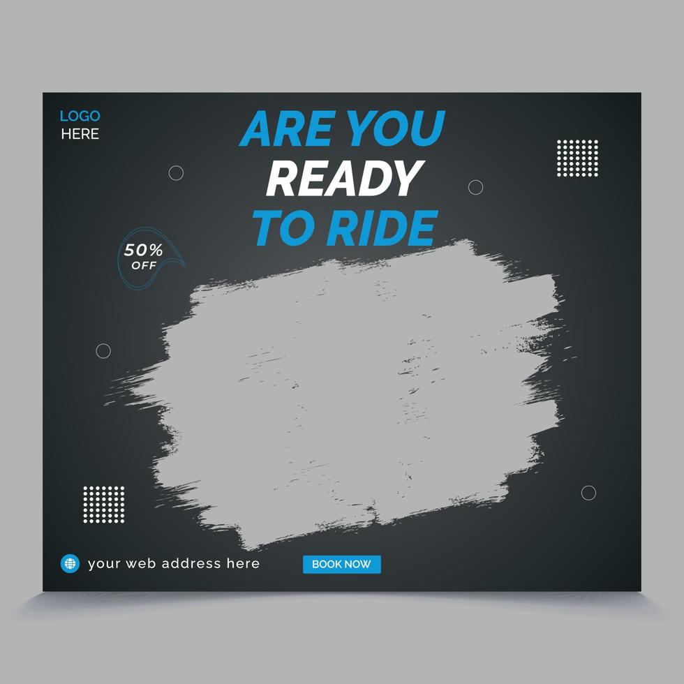 Car Ride social media web banner cover design vector