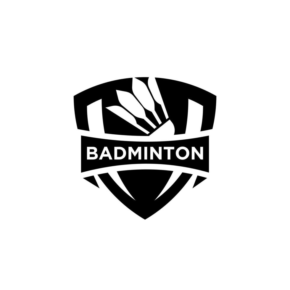 premium Badminton Shuttlecock badge logo vector