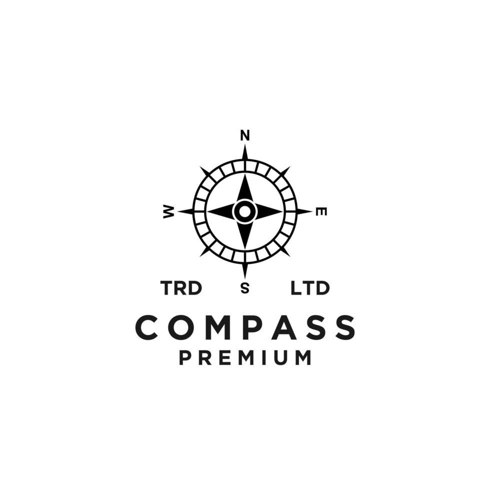 Premium compass vector black logo icon design