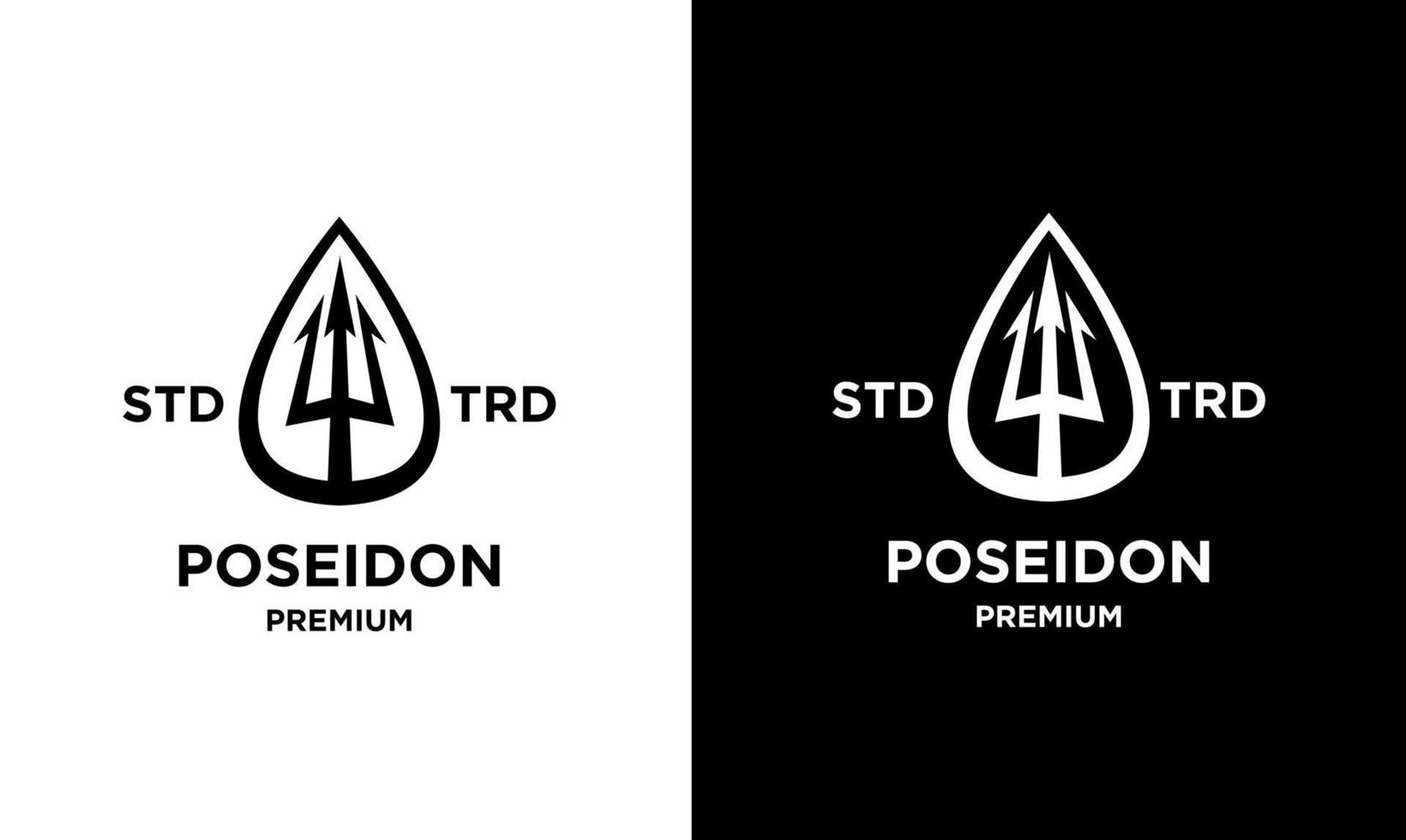 Trident vintage logo design vector