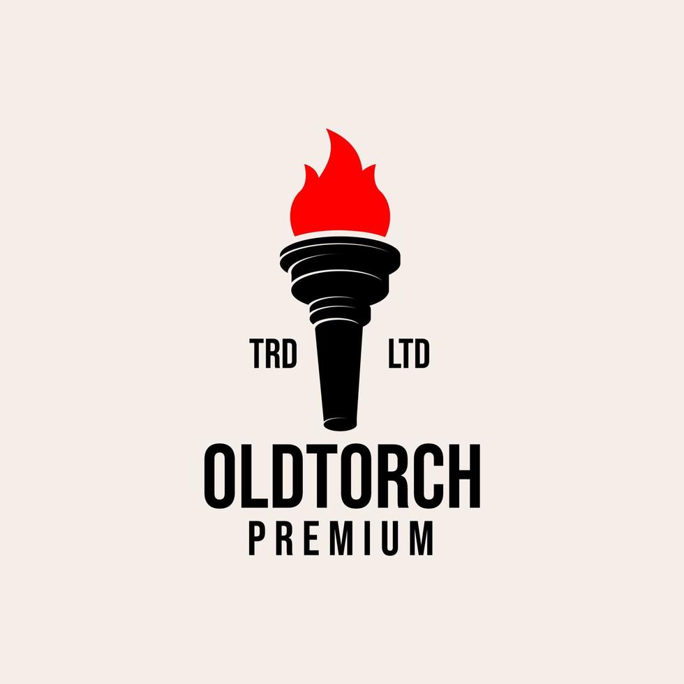 flaming old torch vector logo design