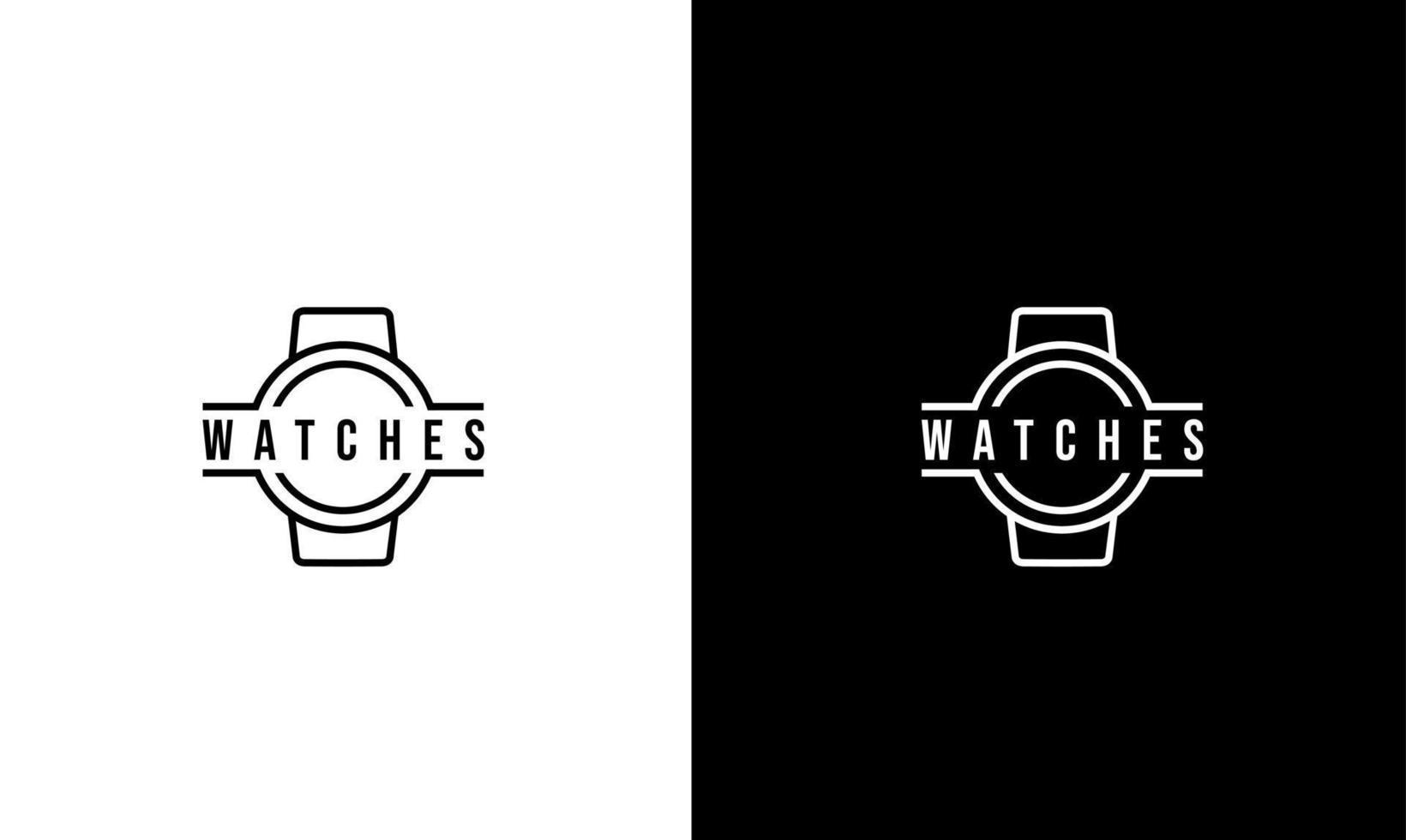 simple classic watch logo illustration vector