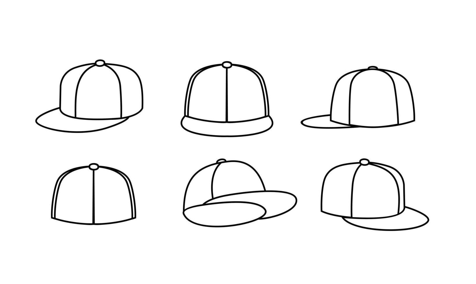 Outline cap vector flat illustration