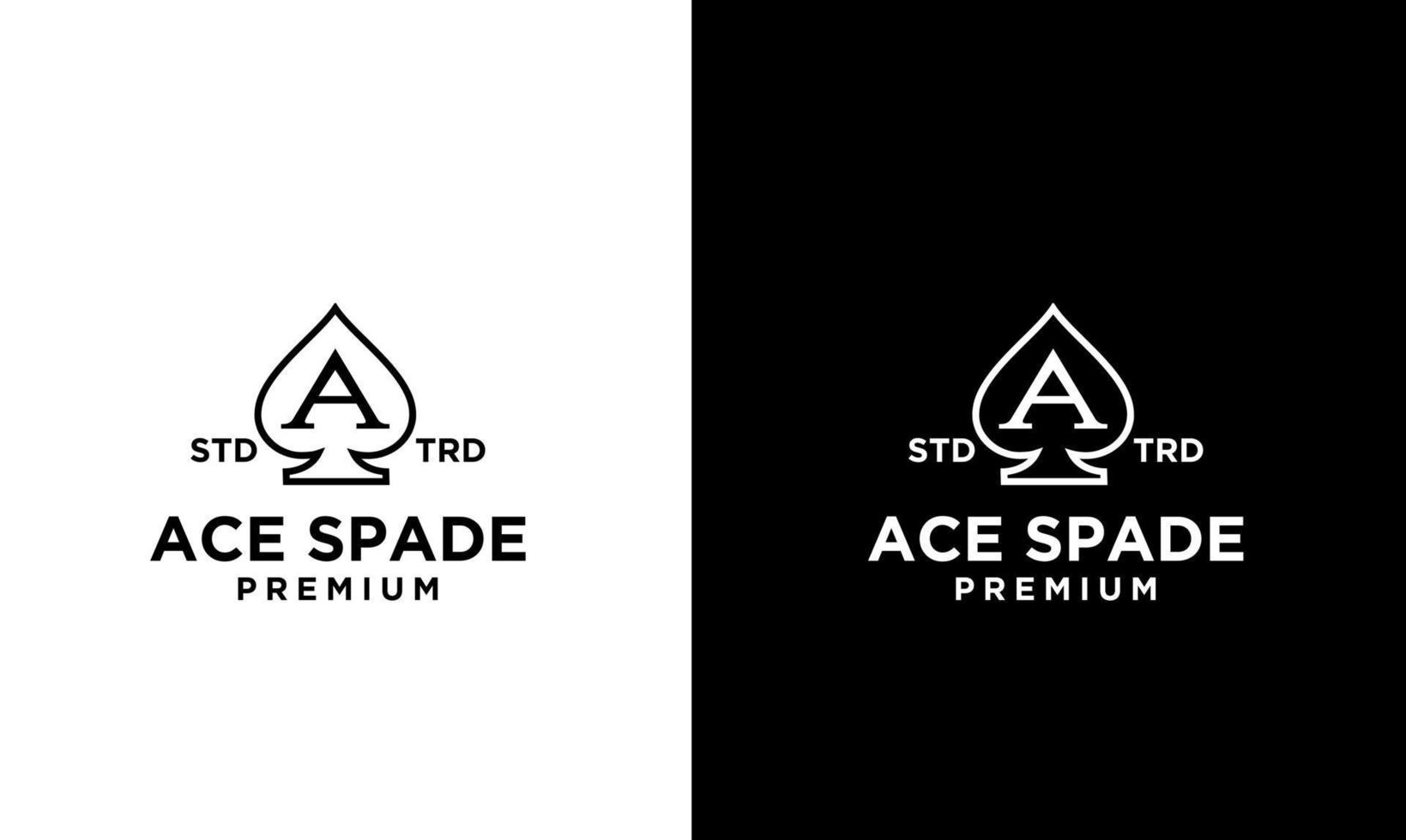 Ace spade Card Black vector logo design