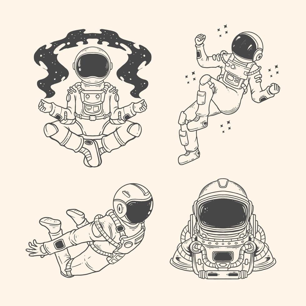 concepto de astronauta minimalista vector