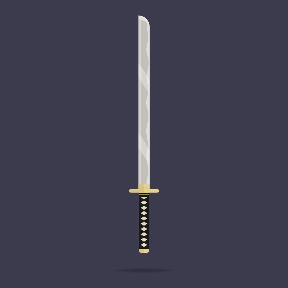 icono de espada katana. arma samurái. equipo de ninjas. estilo de dibujos animados ilustración vectorial limpia y moderna para diseño, web. vector