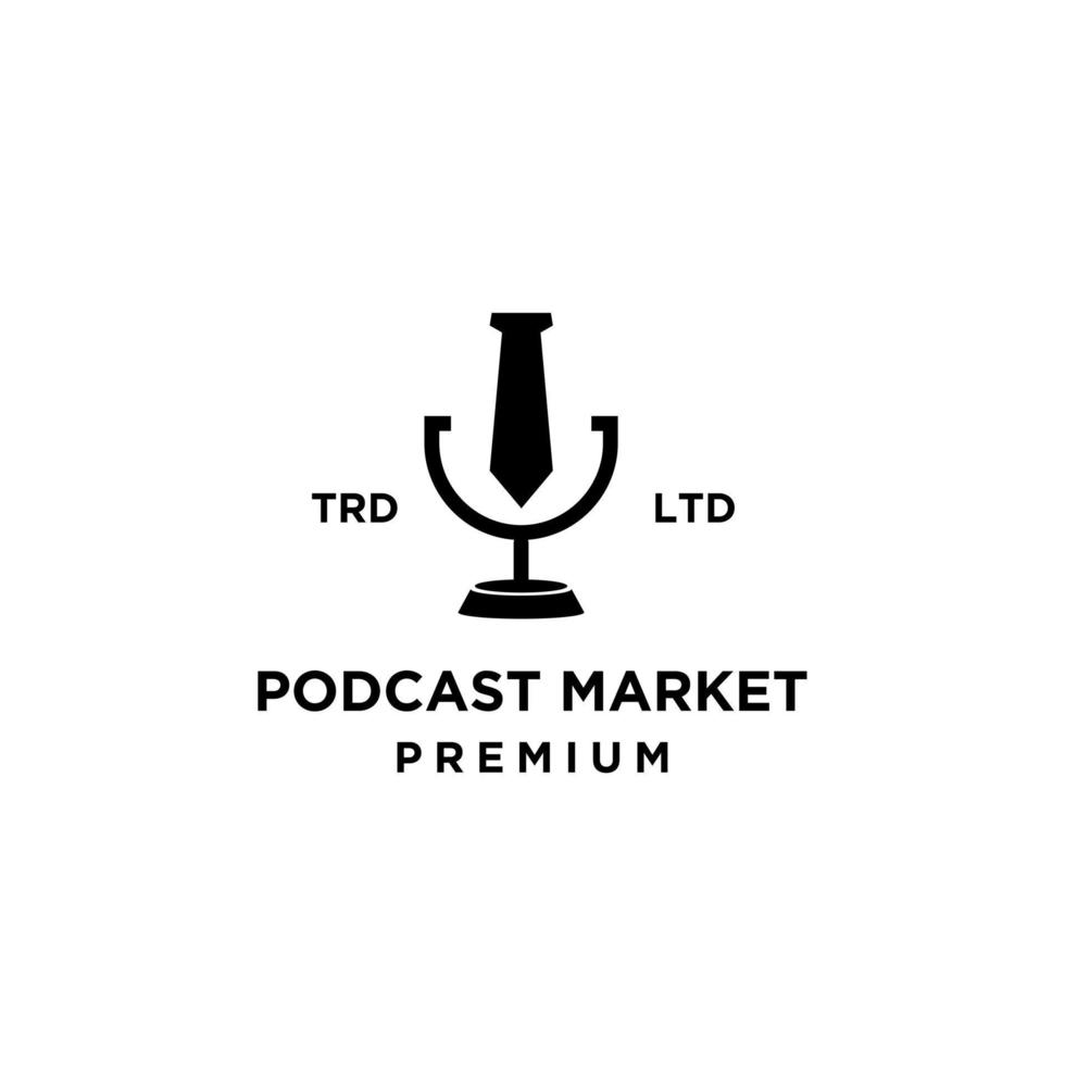 Podcast market logo design vector