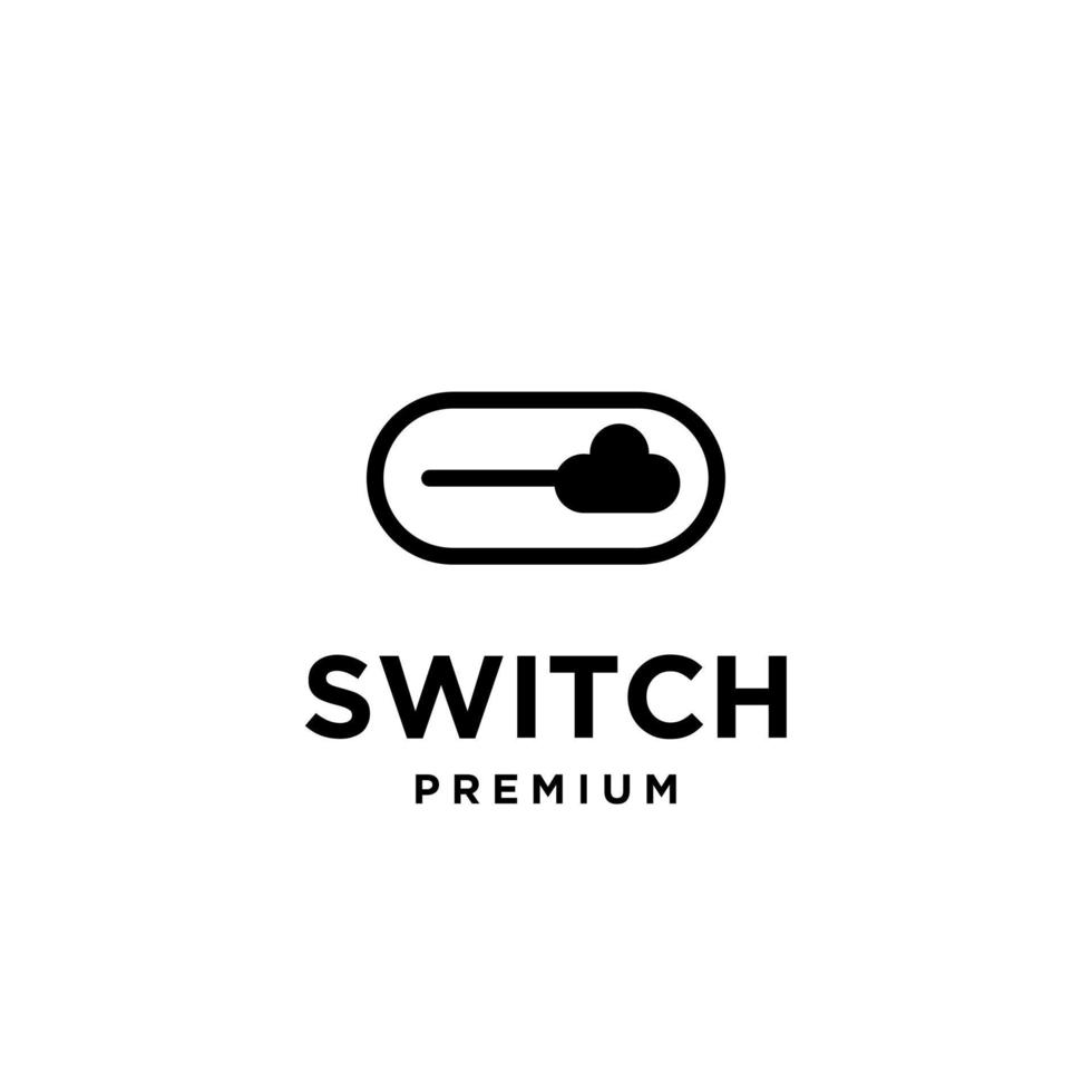 power switch logo with cloud icon vector design