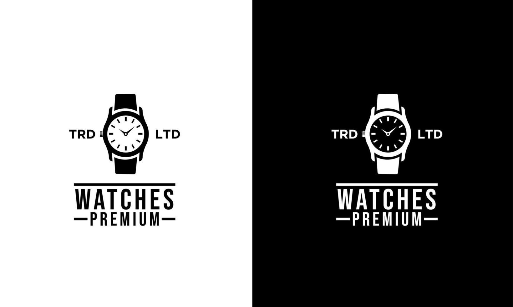 simple classic watch logo illustration vector