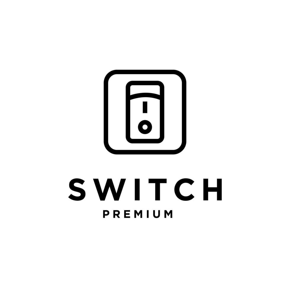 switch logo with power on off icon design vector