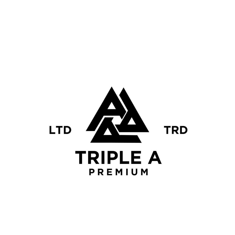 diseño de icono de logotipo de letra triple a aaa vector