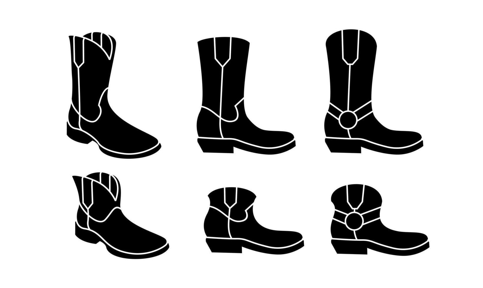 Boot Flat minimal icon set silhouette design vector