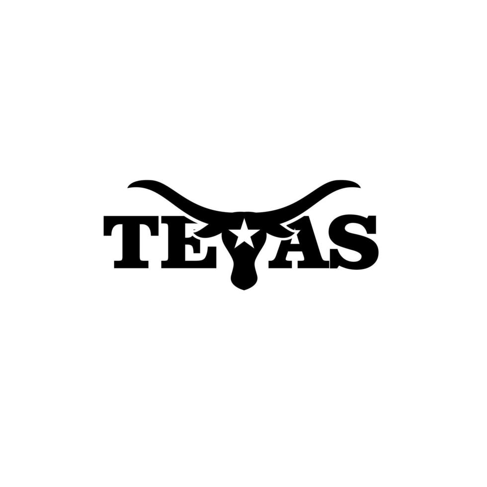 Texas longhorn star premium vintage logo design vector