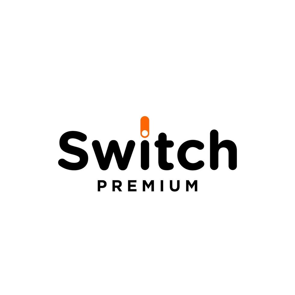 switch letter logo with on off icon design vector