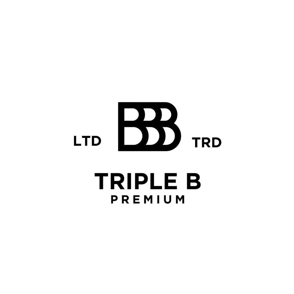 diseño de icono de logotipo de letra triple b bbb vector