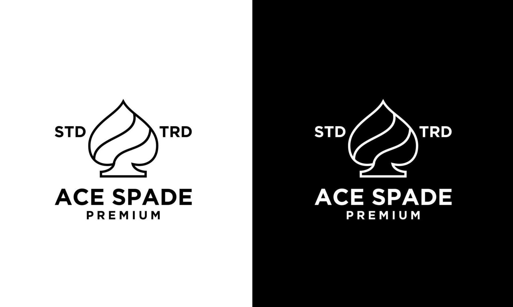 Ace spade Card Black vector logo design