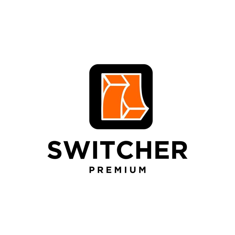 switch logo with power on off icon design vector