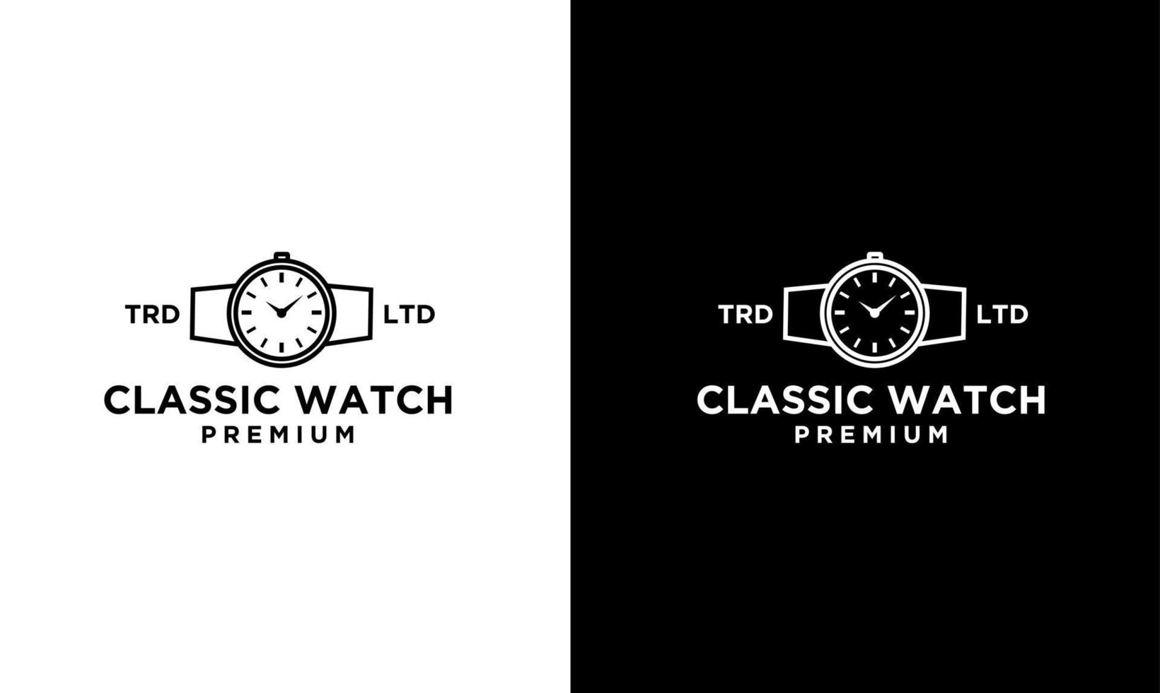 simple classic watch logo illustration vector