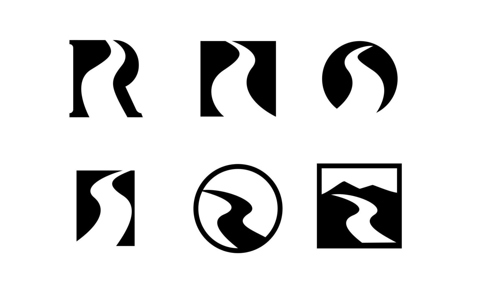 Diseño de ilustración de vector de icono de río