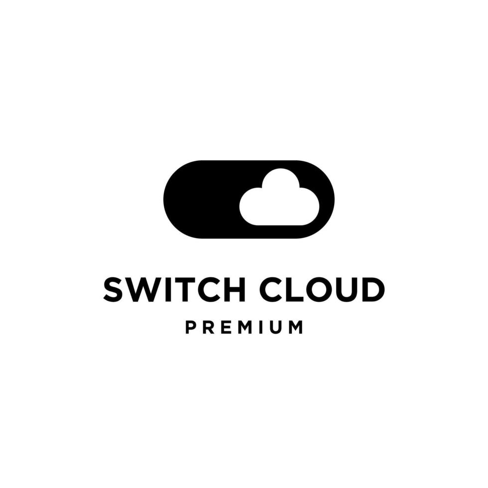 power switch logo with cloud icon vector design