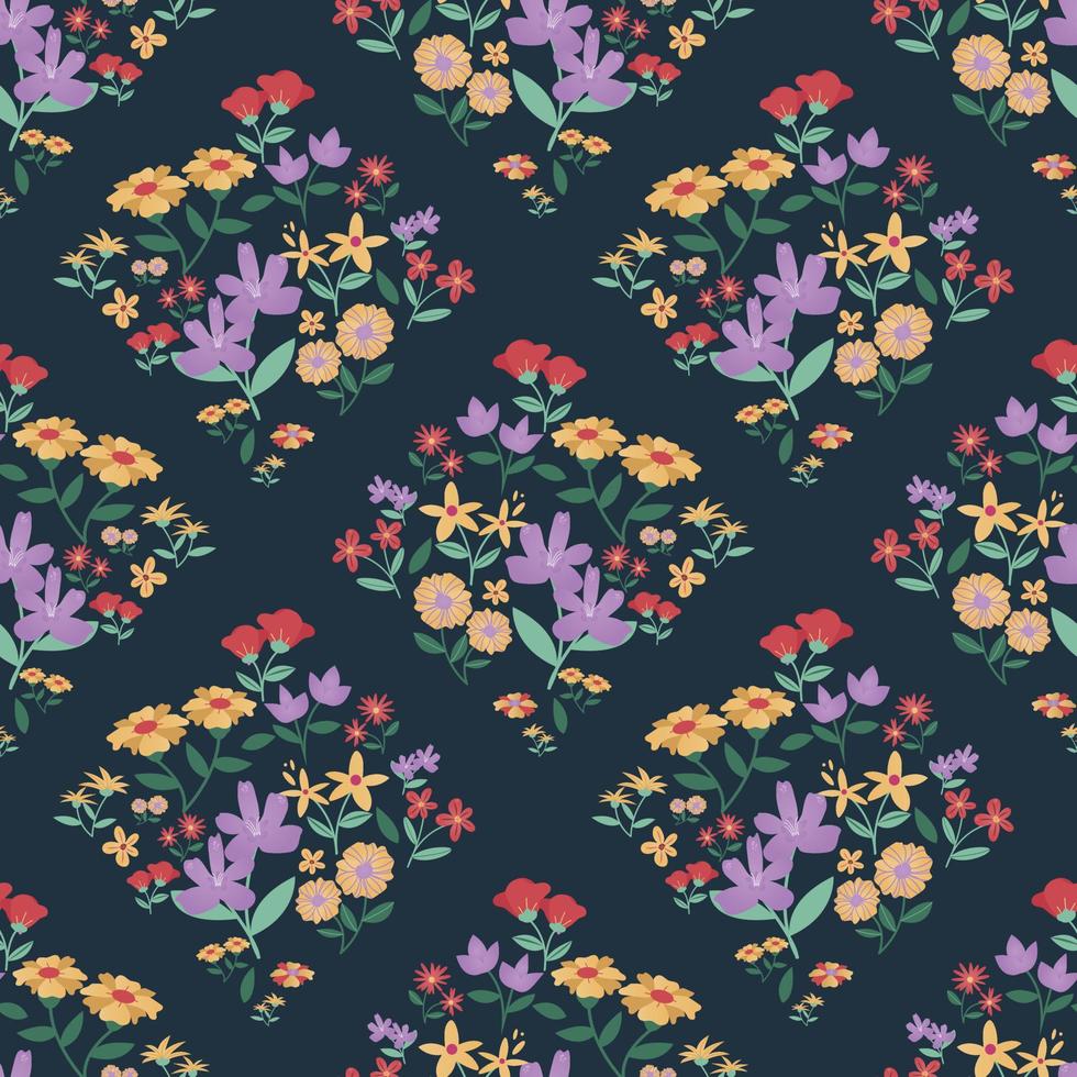 beautiful hand drawn flower seamless for fabric pattern or digital paper vector