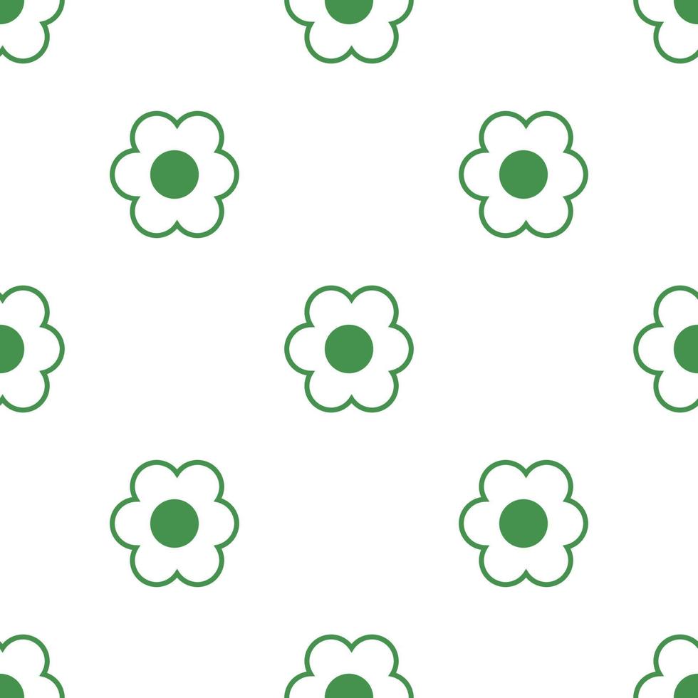 Seamless pattern with flower icon. Green ecological sign. Protect planet. Vector illustration for design, web, wrapping paper, fabric, wallpaper