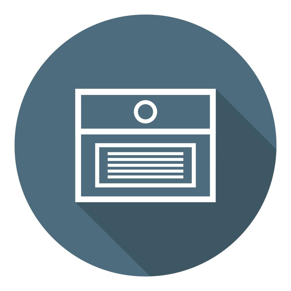 Box for Documents. Outline Flat Icon. File Protection, Data Security, Safe Confidential Information. Vector illustration for Your Design, Web, App.