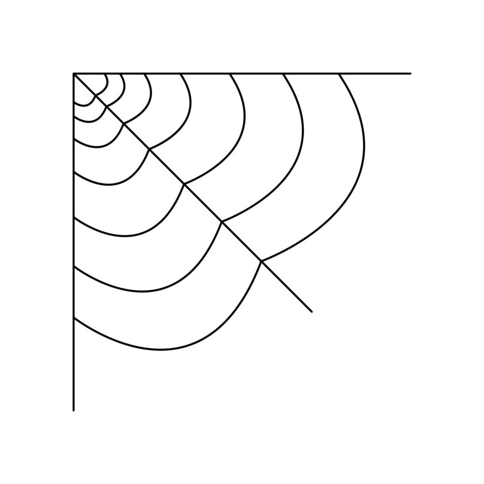 cuarto tela de araña aislado sobre fondo blanco. elemento de telaraña de halloween. estilo de línea de telaraña. ilustración vectorial para cualquier diseño. vector