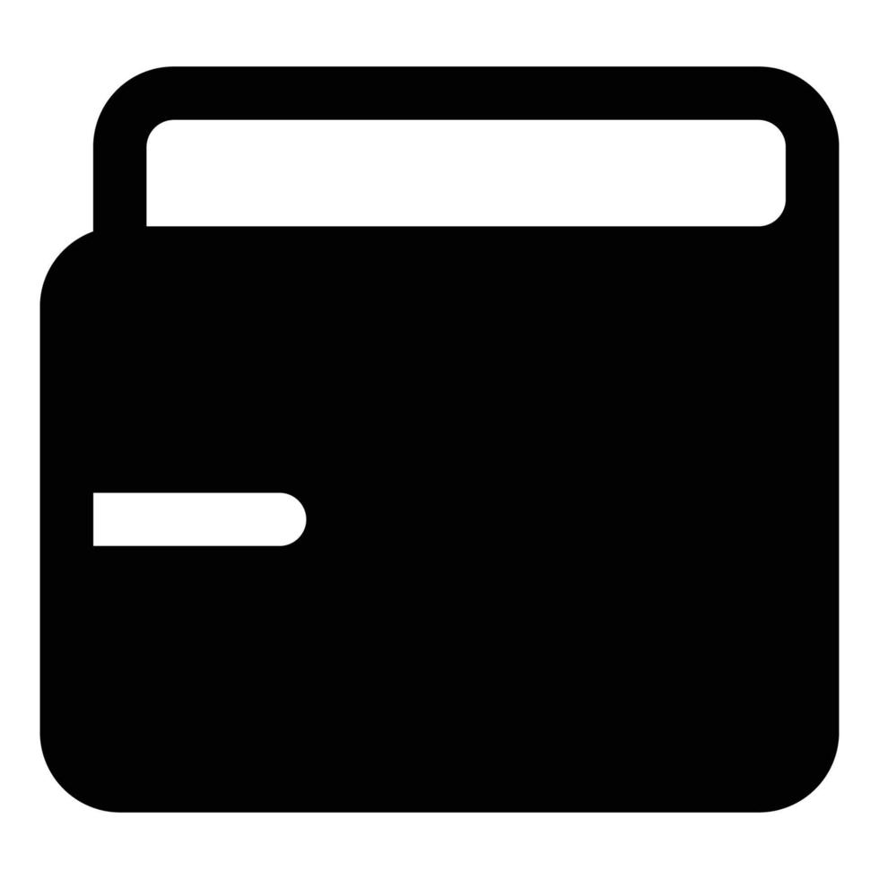 Money Themed Solid Style Wallet Icon vector