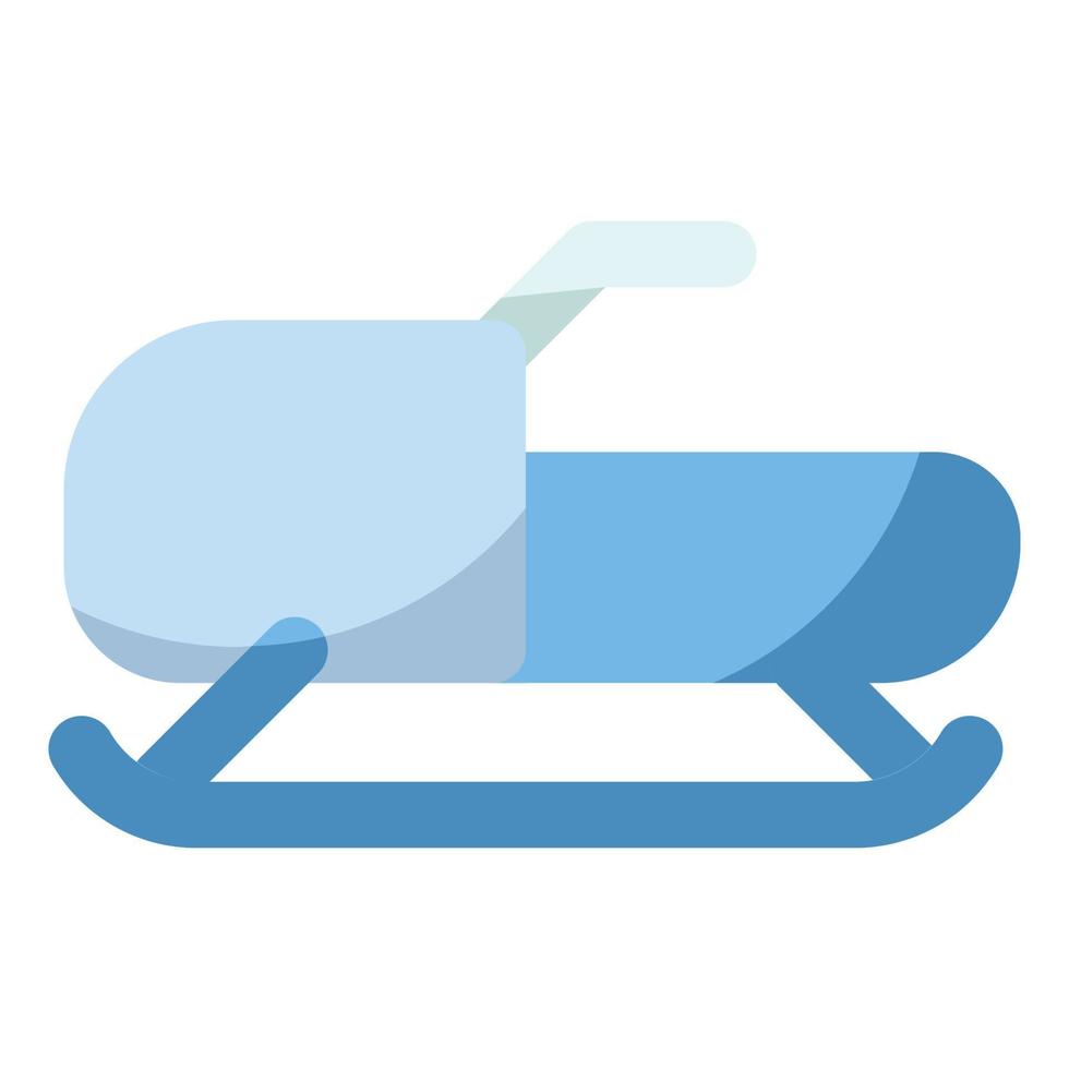 Snow Themed Flat Style Snowmobile Icon vector