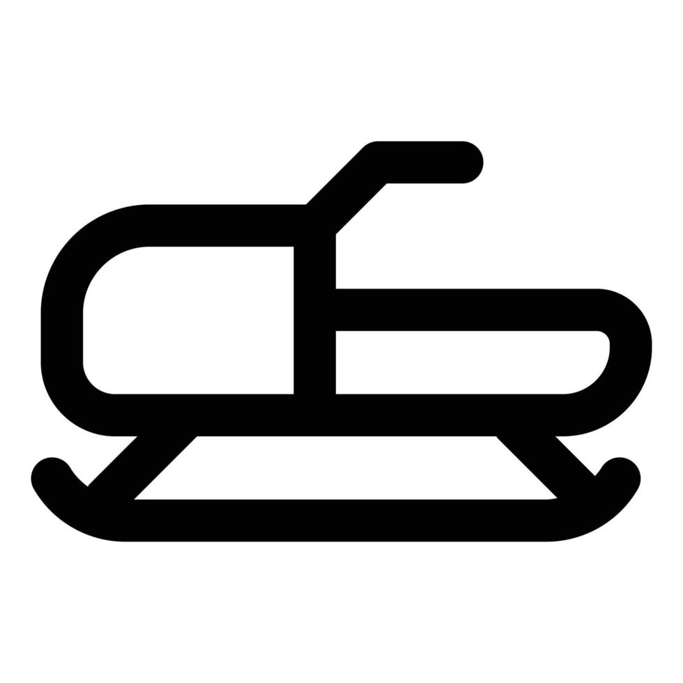 Snow Themed Line Style Snowmobile Icon vector