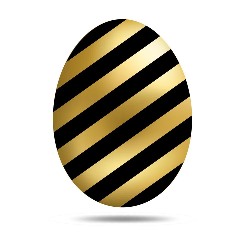 Vector Easter Golden Egg isolated on white background. Colorful Egg with Dots Pattern. Realistic Style. For Greeting Cards, Invitations. Vector illustration for Your Design, Web.