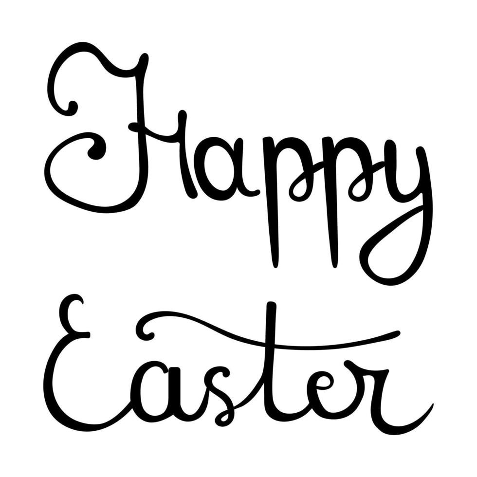 Happy Easter Hand Drawn Calligraphy Lettering. For Greeting Card and Invitation. Vector illustration for Your Design, Web.